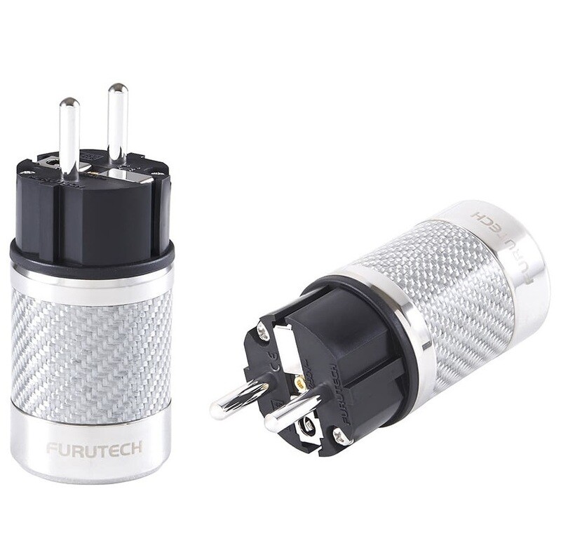Furutech FI-E50 (R)  Rhodium NCF Nano Crystal² Formula - Schuko netstekker van Ø6mm tot Ø20mm