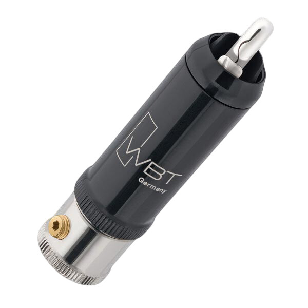 WBT-0152 AG (zilver) Nextgen Topline RCA-connector 75 Ohm tot Ø10,8mm per 4 stuks in showcase