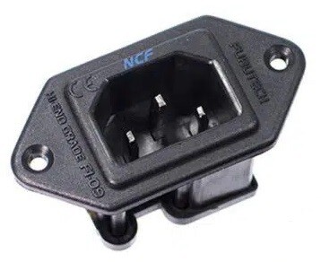 Furutech FI-09 NCF (R) Rhodium - Chassisdeel IEC 14 Male tot Ø4mm per stuk