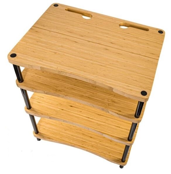 PlenQ Bamboo 1-4 high compleet end audiorack 600x400x25 mm met vier plateaus naar keuze