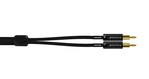 NorStone Arran luidsprekerkabel MC 99.99% OFC TC koper 2 x 1,53 mm2 AWG16 met 24K vergulde connectoren stereoset 2 stuks vanaf 3,0 meter