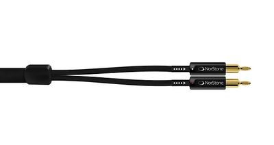 NorStone Arran luidsprekerkabel MC 99.99% OFC TC koper 2 x 1,53 mm2 AWG16 met 24K vergulde connectoren stereoset 2 stuks vanaf 3,0 meter