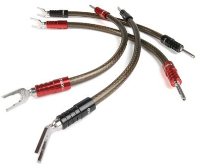 Chord Company Epic XL bi-wire speakerlinks / jumpers Spade to Banana 28 cm OFC met verzilverde OFC geleiders 3.31mm2 AWG12 per set 4 stuks