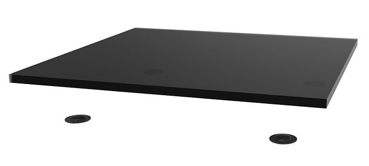 NorStone SPIDER ANTI-VIBRATION &amp; DAMP 50 glasplaat zwart tot 50 kg 470 x 15 x 420 mm (W x H x D) per stuk inclusief 4 stuks DAMP 50