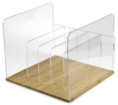 NorStone Vinyl LP Rack versterkt plexiglas en bamboo 325 x 262 x 325 mm (W x H x D) per stuk