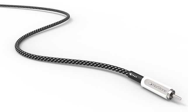 NorStone Jura subwooferkabel verzilverd 99.999% OFC TC en verzilverde RCA-connectoren 75Ω vanaf 2,0 meter