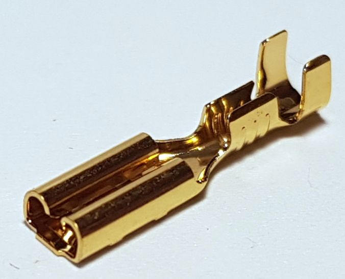 WBT 0657 Platte opsteek kabelschoen verguld koper 2,8mm per 8 stuks