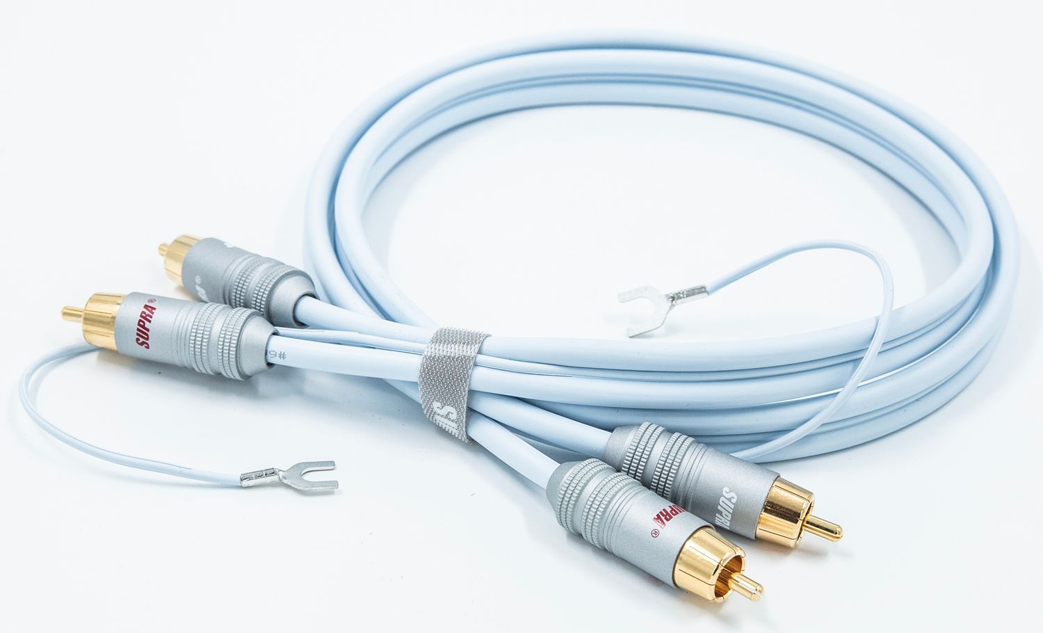 Supra PHONO 2RCA-SC phono-kabel 2x3x0,24mm2 AWG 23 met 6SC vergulde 24K connectoren vanaf 1,0 meter