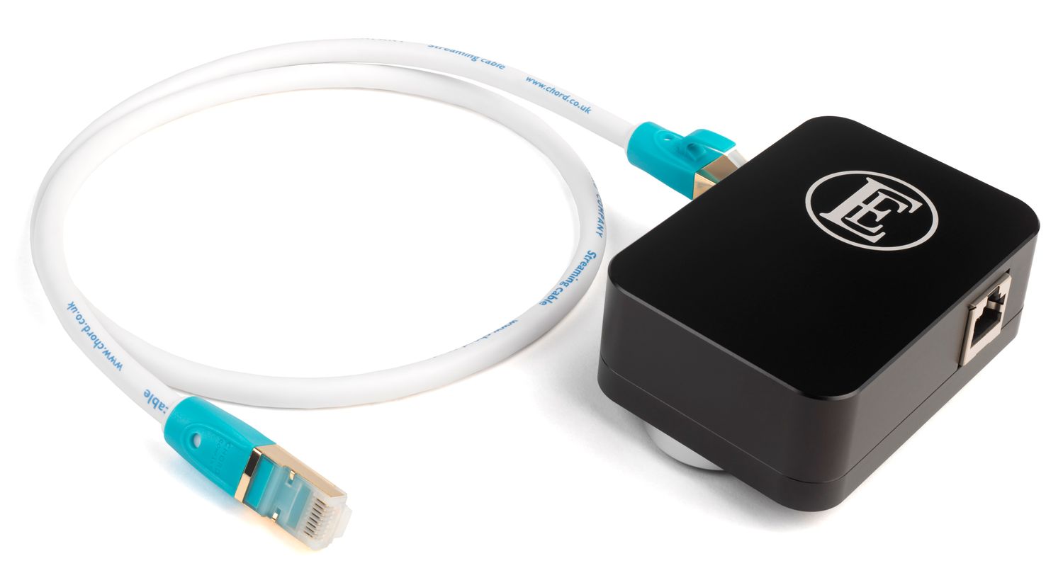 English Electric EE1 Plus High-performance network noise isolator / netwerkruisonderdrukking voor RJ45 netwerkkabel met gratis Chord C-Stream 0,75 cm. netwerkabel t.w.v. € 89,00