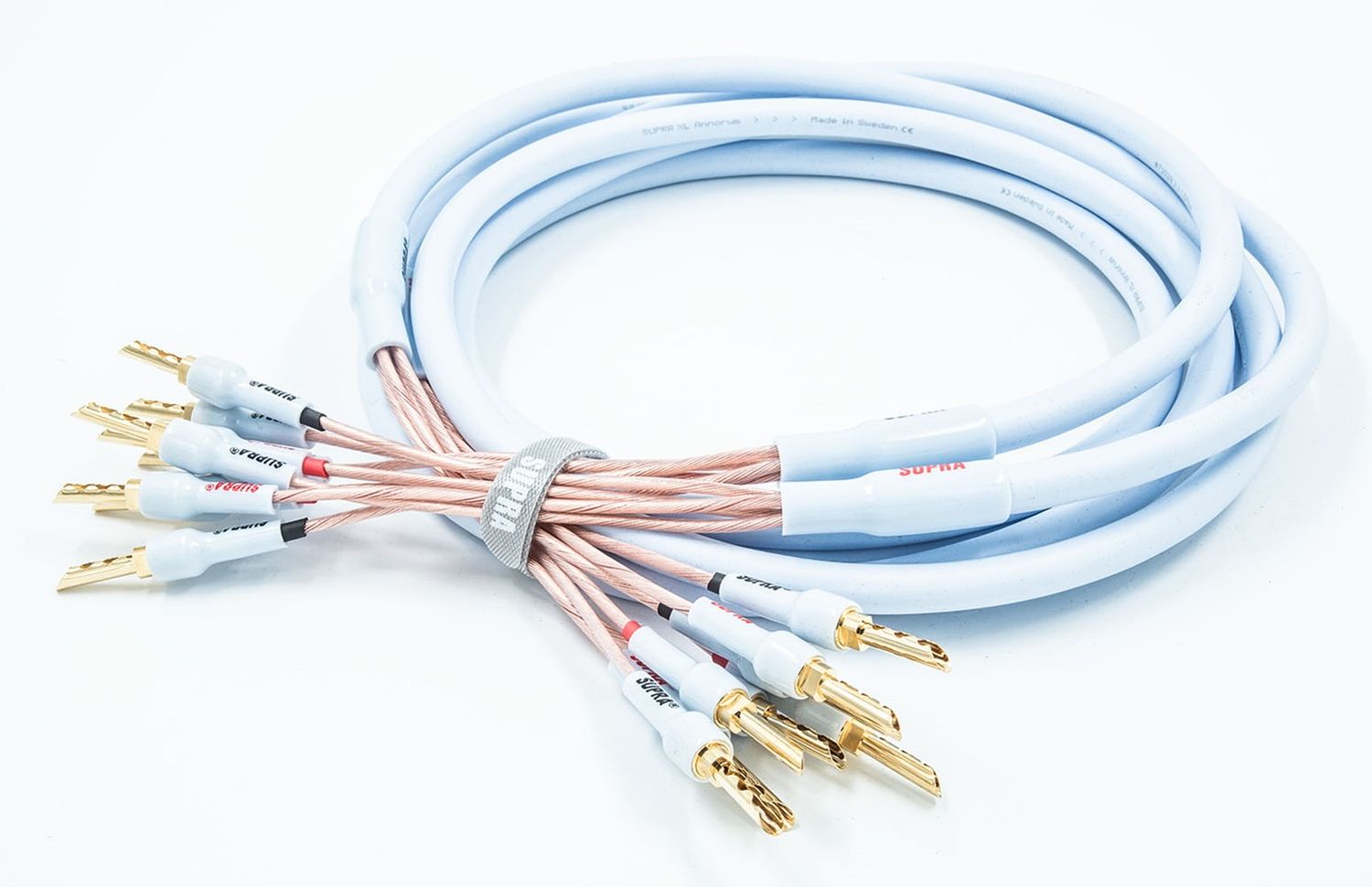 Supra XL Annorum Combicon BI-AMP luidsprekerkabel 2 x 1,6 mm2 AWG15 inclusief verwisselbare vergulde banaanpluggen + spades stereoset 2 stuks vanaf 2,0 meter