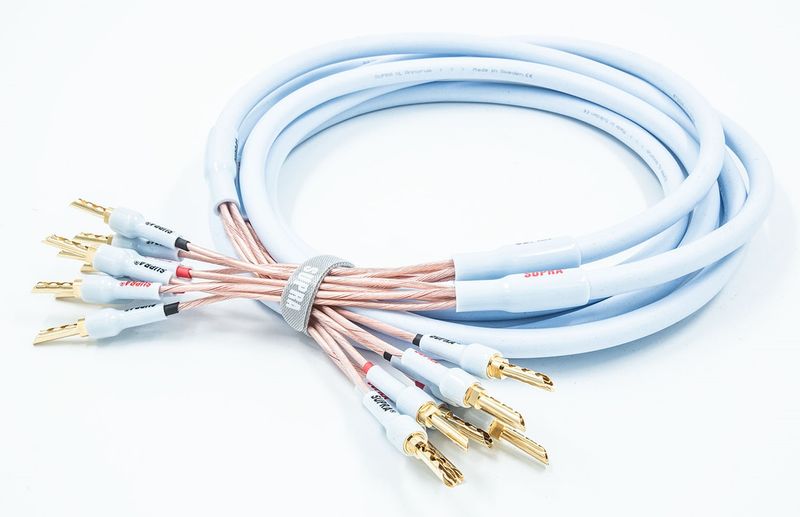 Supra XL Annorum Combicon BI-AMP luidsprekerkabel 2 x 1,6 mm2 AWG15 inclusief verwisselbare vergulde banaanpluggen + spades stereoset 2 stuks vanaf 2,0 meter