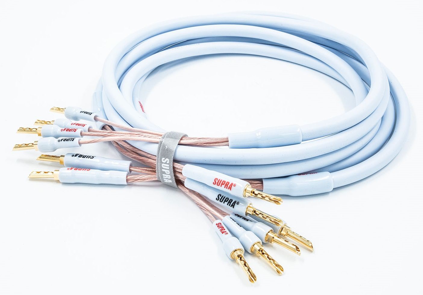 Supra XL Annorum Combicon Bi-Wire luidsprekerkabel 2 x 1,6 mm2 AWG15 inclusief verwisselbare banaanpluggen + spades stereoset 2 stuks vanaf 2,0 meter