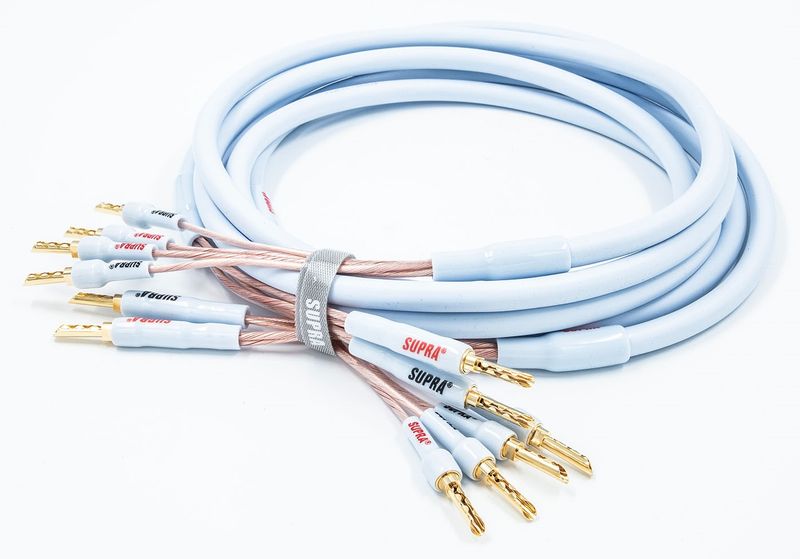 Supra XL Annorum Combicon Bi-Wire luidsprekerkabel 2 x 1,6 mm2 AWG15 inclusief verwisselbare banaanpluggen + spades stereoset 2 stuks vanaf 2,0 meter