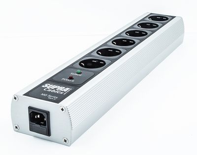 Supra MD 06 EU / SP afgeschermd stekkerblok met Non-Intrusive Filtering (NIF) 6 x schuko met C13 - 10A aansluiting  incl. 3-voudige overspanningsbeveiliging