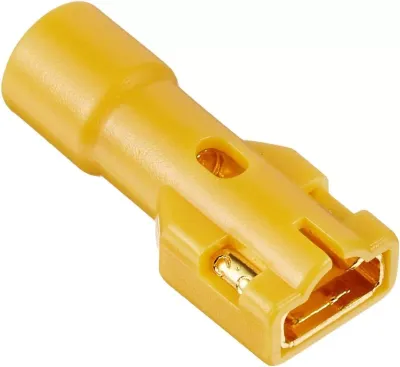 Furutech FT-210(G) Gold Insulated Push-on Disconnect Terminal / female scheidingsklem kabelschoen 24k verguld koper 5.5sq. mm max. 12~10 AWG per 10 stuks
