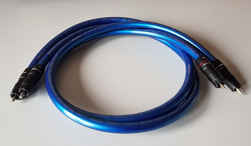 OCCASION NTEC BLUE Interlink Symmetrische interlink verzilverd UP-OCC koper met ETI Kryo connectors set 1,0 meter