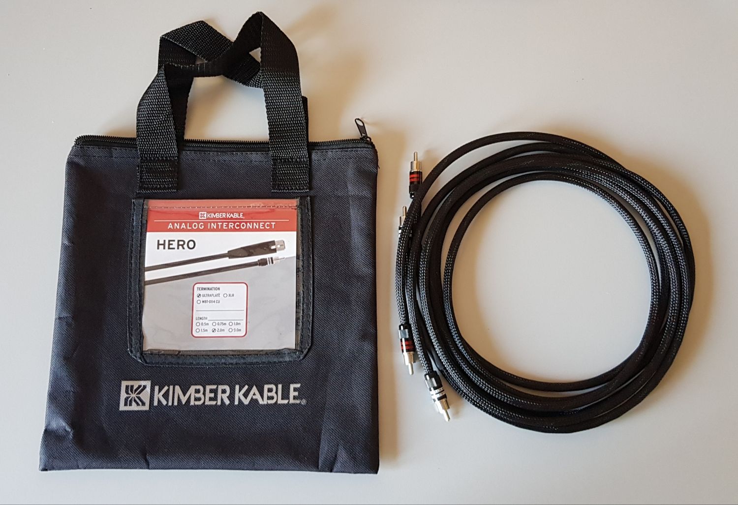 DEMO-KABEL Kimber Kable Interlink HERO Varistrand 4 RCA  stereoset 2 x 2,0 meter van € 699,00 voor € 399,00