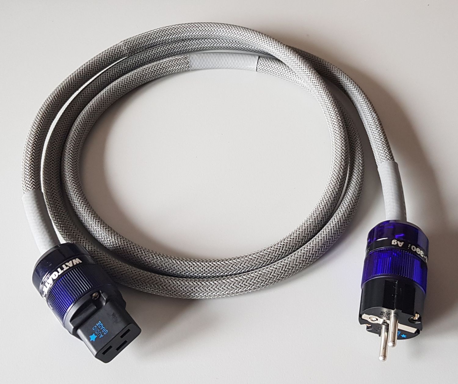 DEMO-KABEL Kimber Kable UHDXK! QS-16TC ALL CLEAR Voedingskabel 16 koperen geleiders 2 x 6,63 mm2 AWG 9 met V-Telfon mantel C19 -16A Lengte 2,0 meter