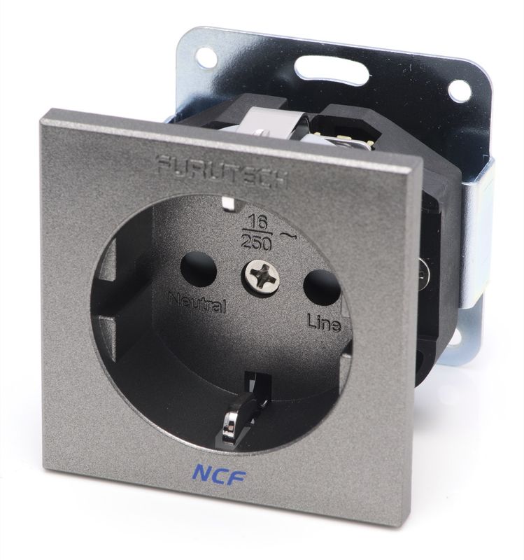Furutech FT-SDS NCF(R) Rhodium inbouwdeel voor wandcontactdoos / High Performance Schuko Socket per stuk