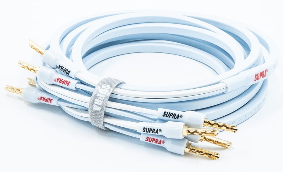 Supra PLY Combicon single-wire luidsprekerkabel 2 x 2,0 mm2 AWG14 inclusief verwisselbare banaanpluggen + spades stereoset 2 stuks vanaf 2,0 meter