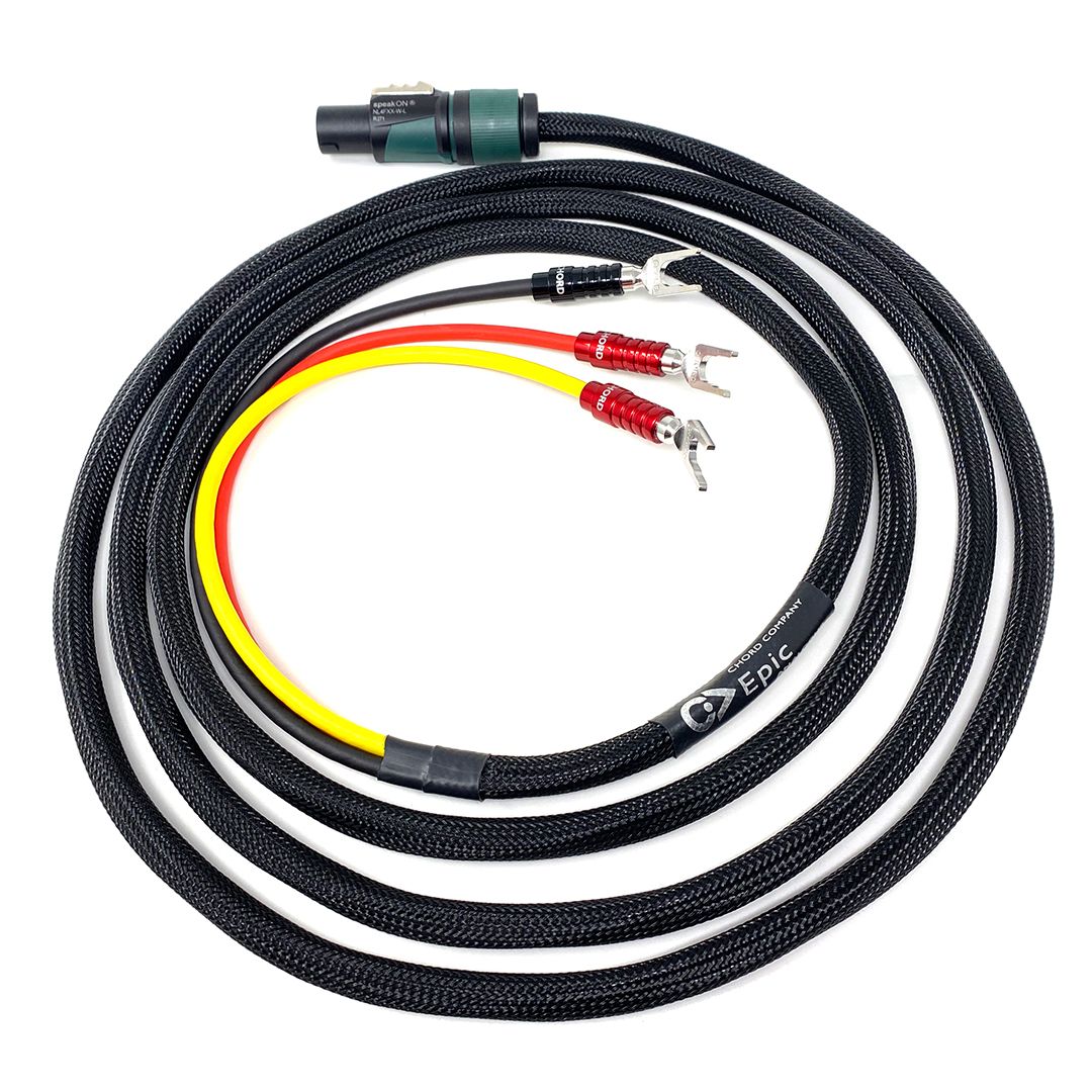 Chord Company Epic Speakon REL 3-aderige subwooferkabel verzilverd koper AWG 12 voor high-level ingang vanaf 3,0 meter