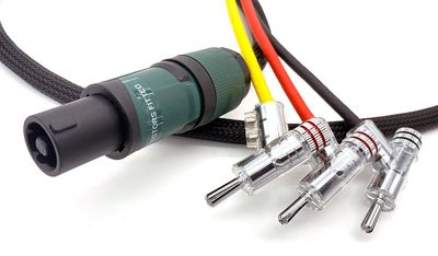 Chord Company Epic Speakon REL 3-aderige subwooferkabel verzilverd koper AWG 12 voor high-level ingang met banaanpluggen geschikt voor NAIM-versterkers vanaf 3,0 meter