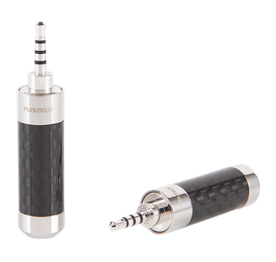 Furutech CF-7254-N1 Rhodium hoofdtelefoon-connector met uit 1 stuk gefreesde 4-pins 2,5 mm TRRRS geleider per stuk