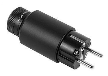 ETI  Research Legato (RH) Rhodium-plated koper Schuko netstekker 10A tot Ø20mm