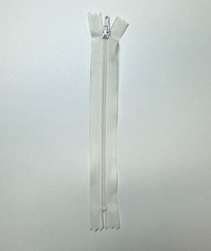 Hosen-Reissverschluss - 16 cm / weiss