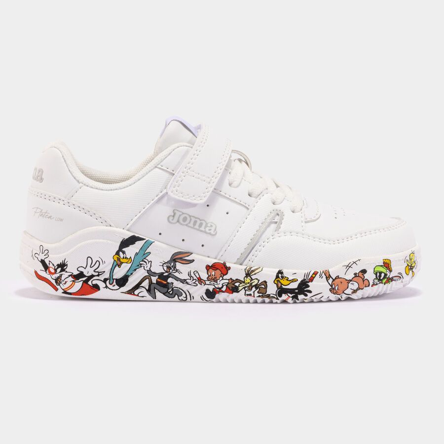 ZAPATILLAS CASUAL PLATEA LOW JUNIOR 24 LOONEY TUNES CARTOONS BLANCO MULTICOLOR