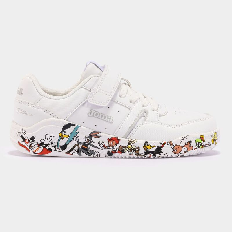 ZAPATILLAS CASUAL PLATEA LOW JUNIOR 24 LOONEY TUNES CARTOONS BLANCO MULTICOLOR