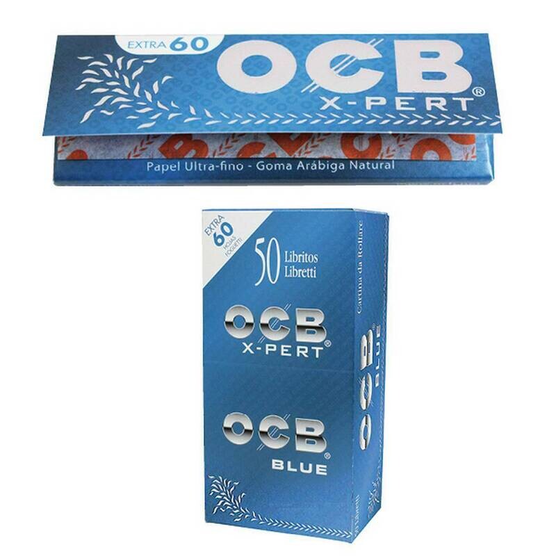 PAPEL DE FUMAR OCB 70 MM X-PERT AZUL Nº1. CAJA DE 50.