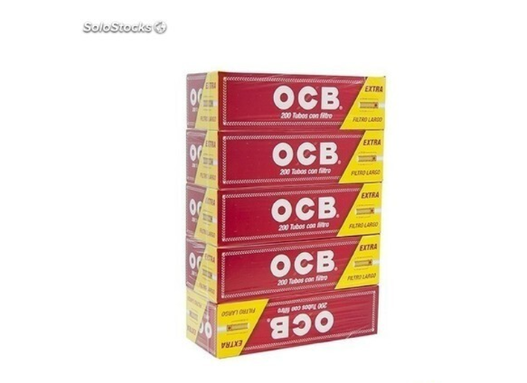 TUBOS OCB ROJO 200 UDS. PACK 5 CAJAS.