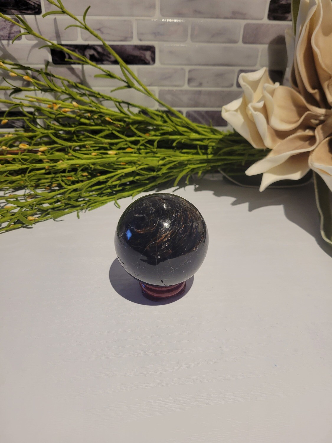 Tourmaline &amp; Hematite Sphere