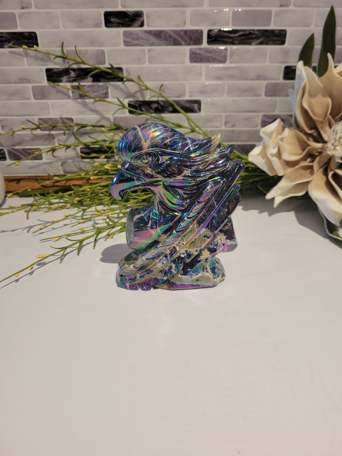 Aura Sodalite Eagle Carving
