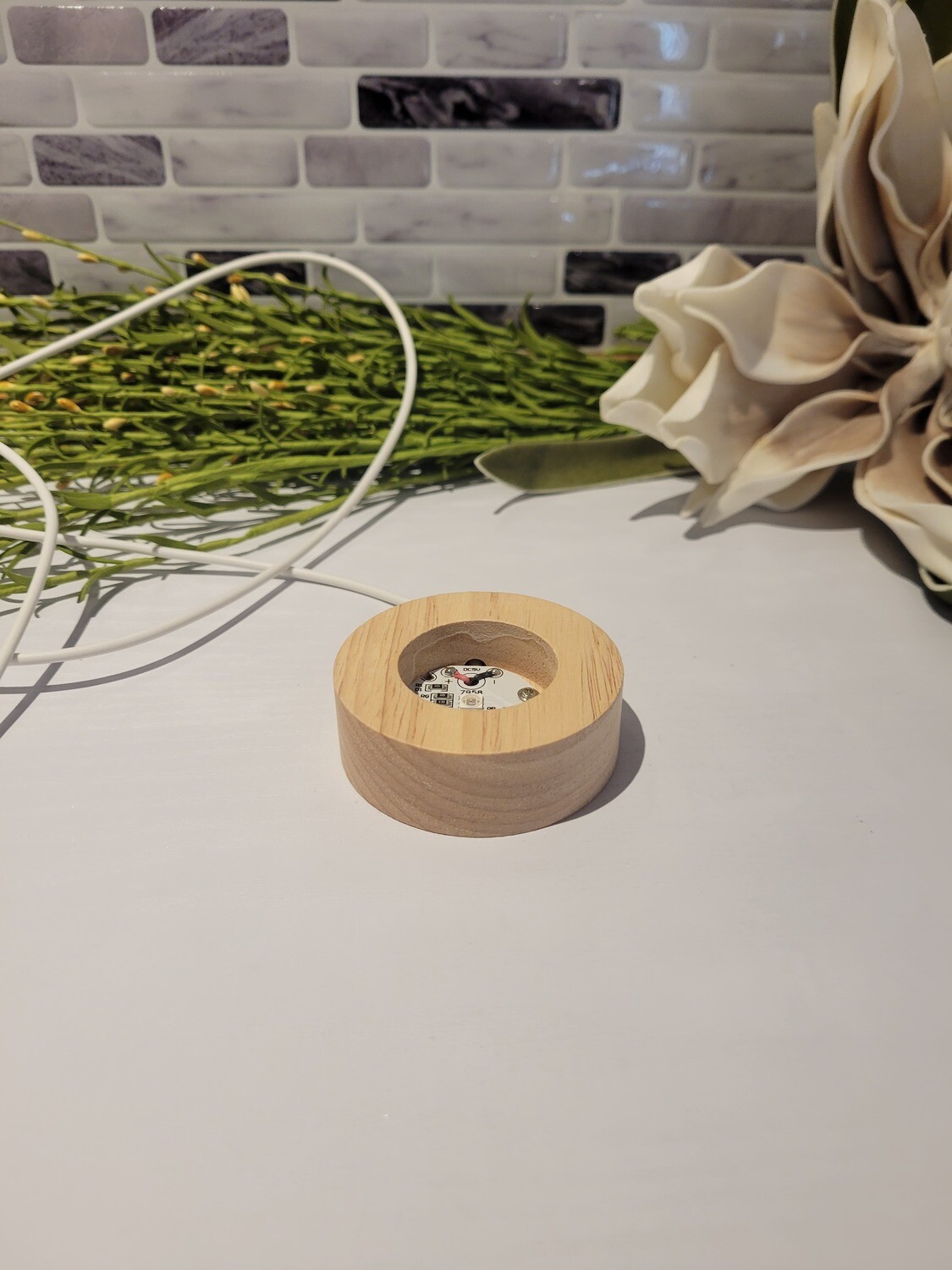 Wooden LED Light Lamp Base
