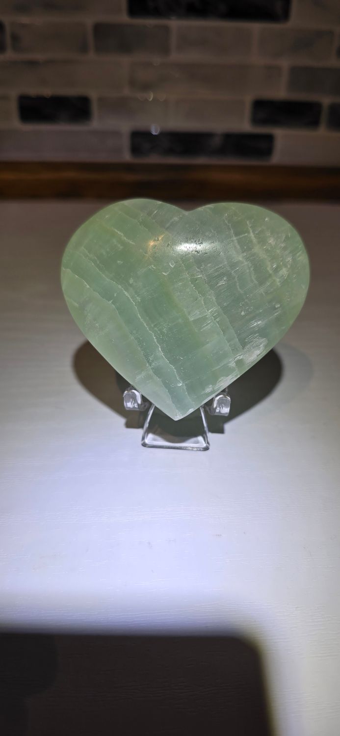 Pistachio Calcite Heart [150g-174g]