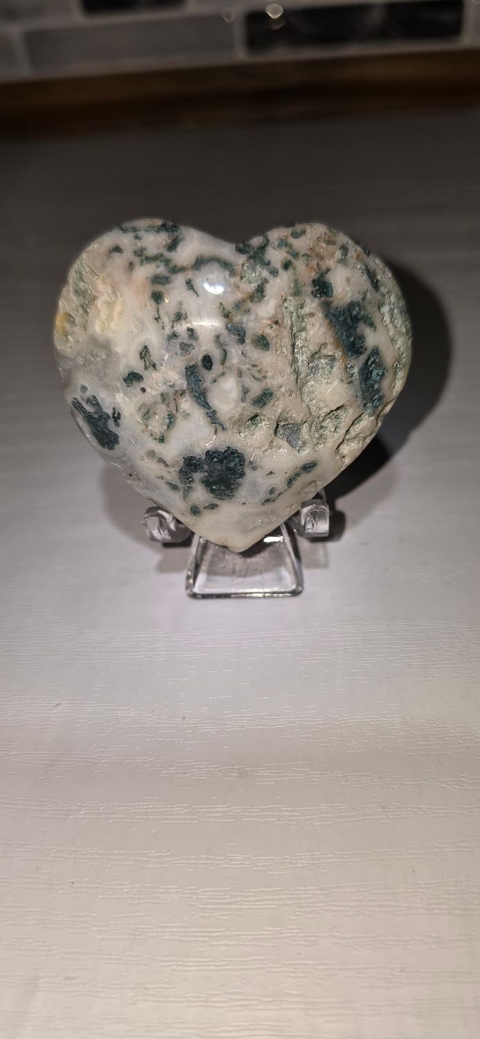 Green Tree Agate Heart [75g-99gr]
