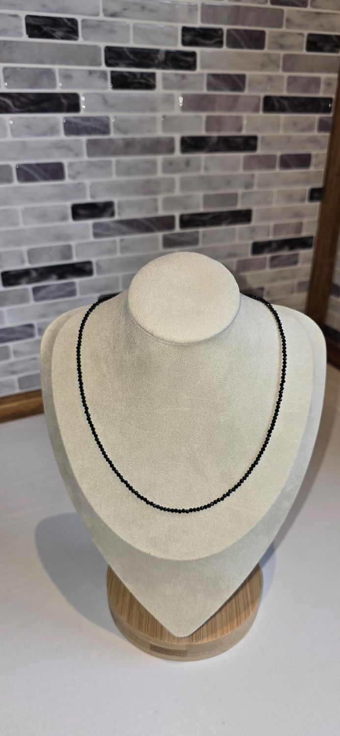 Black Tourmaline Bead Necklace