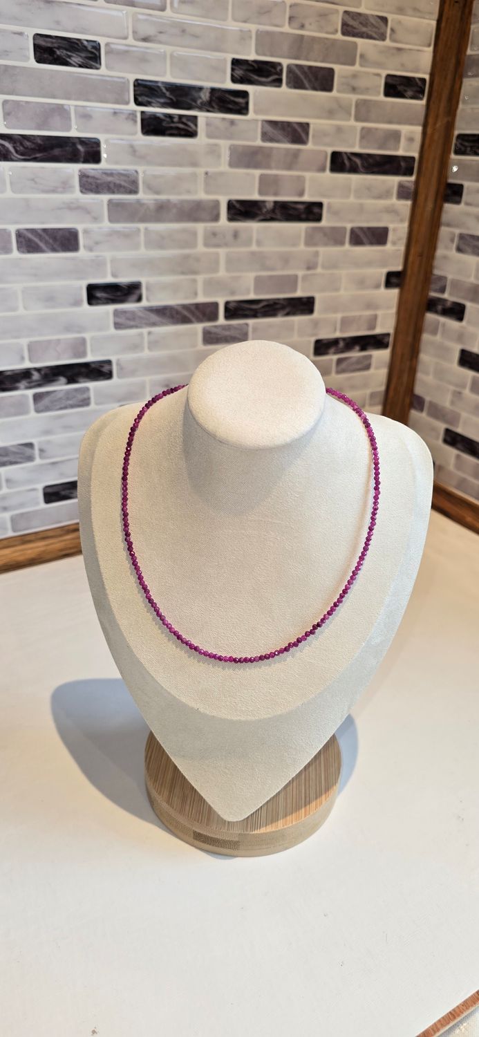 Red Ruby Bead Necklace