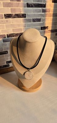 Quartz Pendant on Velvet Coed Necklace
