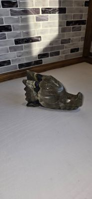 Volcanic Agate Dragon Head Carving