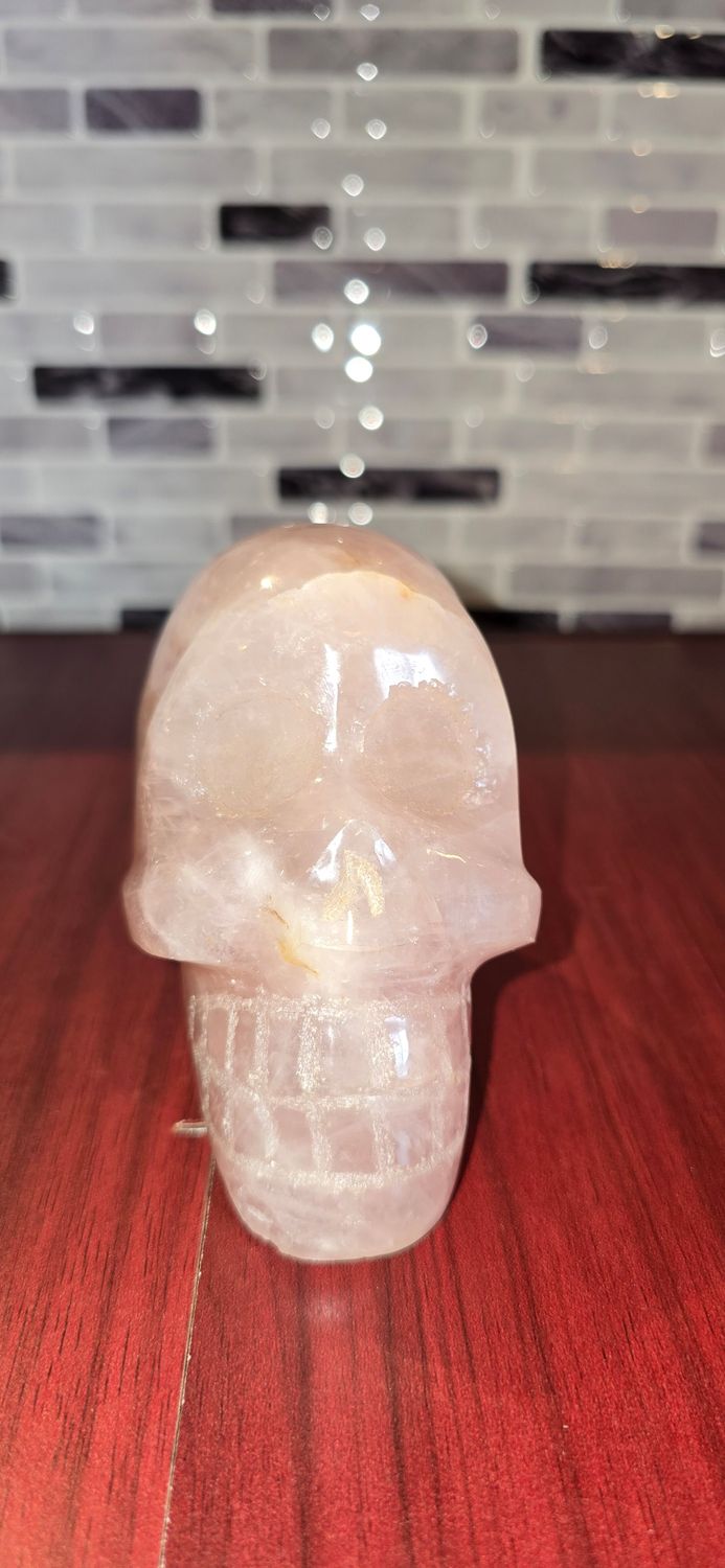 Rose Quartz Skull Carving – 0.782kg