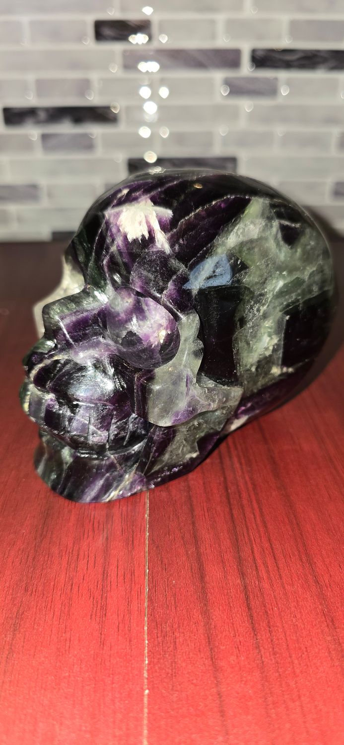 Rainbow Fluorite Skull – 1.252kg