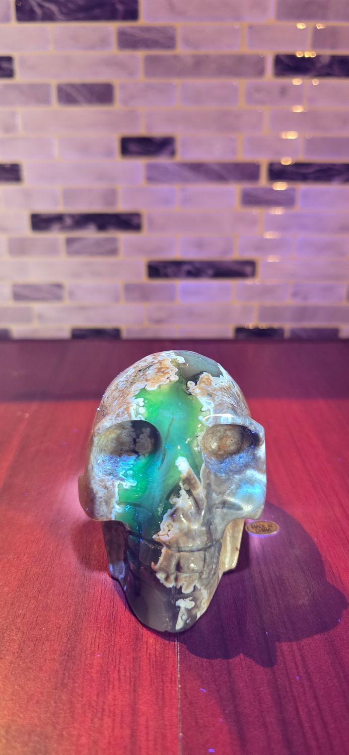 Volcanic Agate Skull – 0.429kg