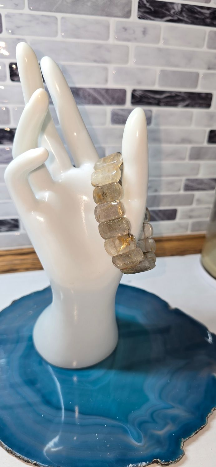 Rutilated Quartz Bead Bracelet - 0.049kg