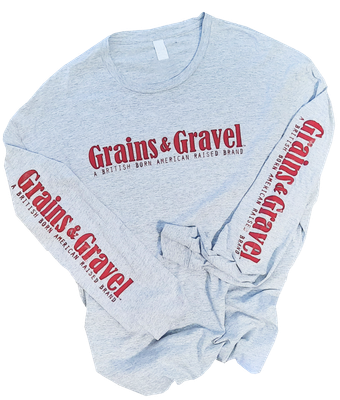 Heather Grey &amp; Red Cali Long Sleeve Shirt (Redline Series)