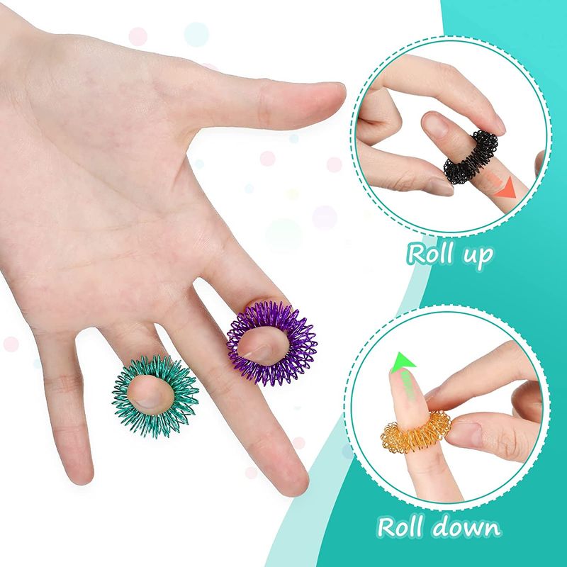 Acupressure ringen, 20 stuks, één maat, multicolor