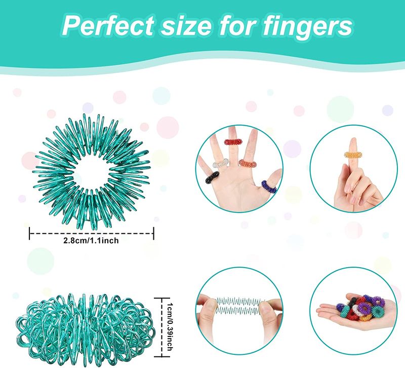 Acupressure ringen, 20 stuks, één maat, multicolor