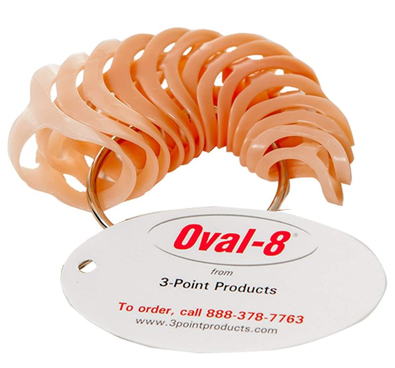 3PP Oval-8 vingerspalk sizing set - van elke maat één spalk - verkrijgbaar in beige en clear